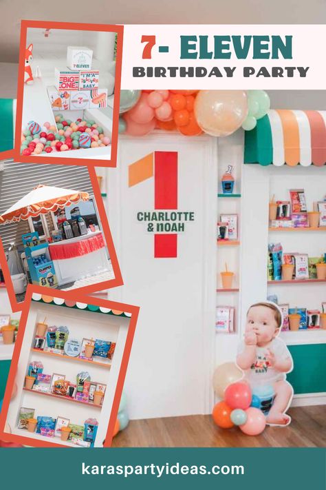 Pick your flavor and drink up this 7 – Eleven Birthday Party by Jenna Ferrari by Pretty Penny Event Design, out of Cranford, New Jersey, USA! 7 Eleven Birthday Party, 7 11 Party, Gas Station Food, 11 Birthday, Eleventh Birthday, Boys 1st Birthday Party Ideas, Twins Birthday, Airplane Party, Hosting Holidays