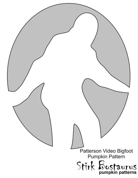 sasquatch pumpkin template | Bigfoot Pumpkin Carving Pattern by ... | Yeti's, Bigfoot, Sasquatch ... Bigfoot Pumpkin Carving Stencil, Sasquatch Pumpkin Carving, Bigfoot Pumpkin Carving, Alien Pumpkin Carving Ideas, Bigfoot Crafts, Alien Pumpkin, Bigfoot Party, Pumpkin Carving Pattern, Betty Boop Halloween