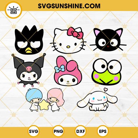 Sanrio Svg, Sanrio Png, Notebook Craft, Blue Notebook, 48 Birthday, Kawaii Characters, Friends Svg, Disney Embroidery, Hello Kitty And Friends