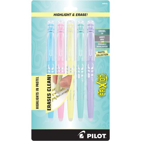 Pilot, FriXion Light Pastel Erasable Highlighters, Chisel Tip, Pack of 5, Pastel Blue, Pink, Yellow, Green & Purple Frixion Erasable Pens, Frixion Highlighter, Erasable Highlighters, Mildliner Highlighters, Pastel Highlighter, Bible Studies For Beginners, Erasable Gel Pens, Zebra Mildliner, Frixion Pens