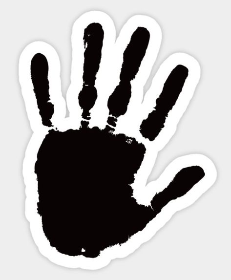 Scary Stickers, Creepy Core, Black Hand, Hand Print, Print Stickers, Funny Stickers, Custom Stickers, Favorite Tv Shows, Sticker Design