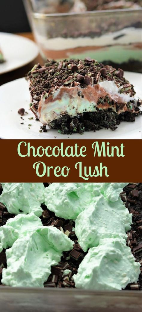 Oreo Lush, Oreo Layer Dessert, Oreo Pudding Dessert, Oreo Dessert Easy, Oreo Trifle, Mint Pie, Chocolate Pudding Desserts, Cool Whip Desserts, Oreo Pudding