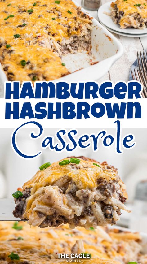 Hamburger Hashbrown Casserole, Hamburger Hashbrown, Crockpot Hashbrown Casserole, Frozen Hashbrown Recipes, Hashbrown Casserole Easy, Hashbrown Casserole Recipe, Hamburger Casseroles Recipes, Cheesy Hashbrown Casserole, Hashbrown Casserole