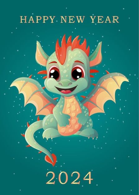 Happy New Year 2024 Year Of The Dragon, Cute Chinese New Year Dragon, Happy Dragon Year, Happy New Year 2024 Dragon, Year Of The Dragon Art, Dragon New Year 2024, Year Of The Dragon 2024, Cute Dragon Illustration, Lunar New Year Dragon