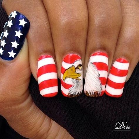 Eagle Nails, American Flag Nails, Flag Nails, Patriotic Nails, Fourth Of July Nails, Summer Toe Nails, 4th Of July Nails, July Nails, Super Nails