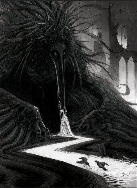 Eldritch Horror, White Drawing, Cosmic Horror, 다크 판타지, Monster Concept Art, Bloodborne, Fantasy Monster, Scary Art, Creepy Art