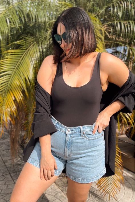 Shop Smoothing Seamless Bodysuit and other curated products on LTK, the easiest way to shop everything from your favorite creators. Shorts Bodysuit, Seamless Bodysuit, Bodysuit Outfit, Dad Shorts, Mid Size Fashion, Real Hero, The Button, My Outfit, Fashion Hacks Clothes