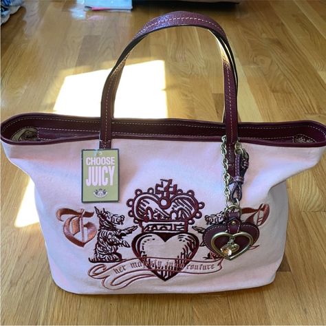 Rare Juicy Couture Bag, Juicy Couture Purse Pink, Y2k Purse, Y2k Handbag, Juicy Couture Purse, Juicy Couture Handbags, Barrel Bag, Girly Bags, Couture Handbags