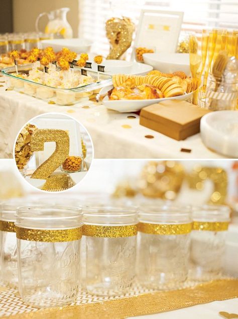 Golden Birthday Parties, Gold Tape, Golden Ribbon, Birthday Gold, Golden Birthday, Glitter Party, Birthday Party Food, Glitter Ribbon, Food Table