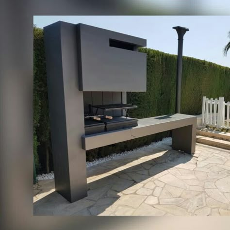 Barbeque Design, Outdoor Fireplace Kits, Parrilla Exterior, Design Per Patio, Outdoor Bbq Area, Barbecue Design, Outdoor Barbeque, Outdoor Kitchen Decor, Modern Outdoor Kitchen