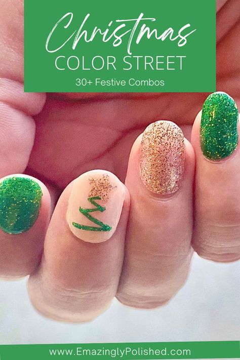 Color Street Christmas 2021 combos to have a festive holiday Color Street Christmas Combos, Color Street Christmas, Christmas Nail Colors, Xmas Color, Nail Color Combos, Christmas Manicure, Festive Nail Art, Seasonal Nails, Strong Nails