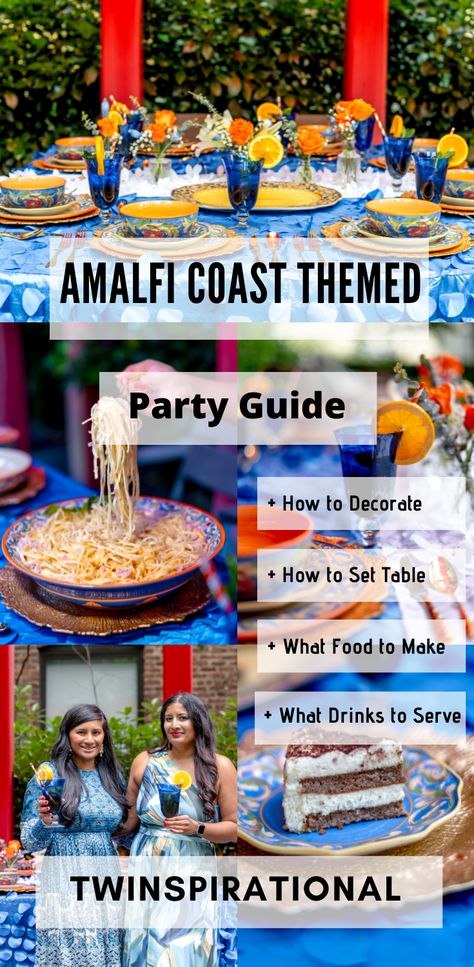 10 Tips to Host a Stunning Amalfi Coast Themed Party with the Pfaltzgraff Villa della Luna Collection Amalfi Coast Theme Party, Capri Party, Capri Summer, Italian Seaside, Italy Party, Isle Of Capri, 50th Party, Capri Italy, Image Caption