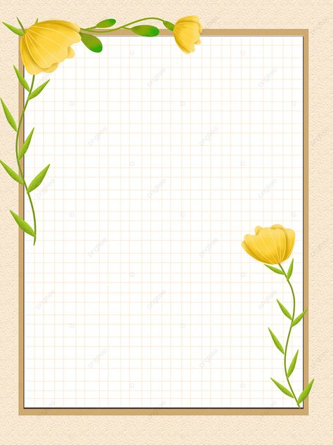 Border Yellow Flower Grid Simple Small Fresh Background Map Yellow Border Design Aesthetic, Yellow Border Frame, Yellow Border Design, Boarders Designs For Projects, Border Flowers, Fresh Background, Flower Text, Border Background, Colorful Borders Design