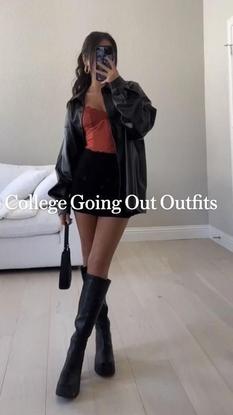 College Date Night Outfit, What To Wear To A Bday Party Outfit, Night Bar Outfits, College Clubbing Outfits, Casual College Party Outfit, Outfits For Karaoke Night, Uni Night Out Outfits, Daytime Bar Outfit, Going Out Outfits Night College