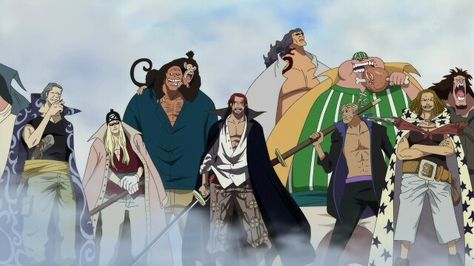 Akagami Pirates | One Piece Red Hair Shanks Crew, Shanks Crew, One Piece Warlords, One Piece Theories, Red Haired Pirates, Red Hair Pirates, Red Hair Shanks, Kaido One Piece, 1366x768 Wallpaper