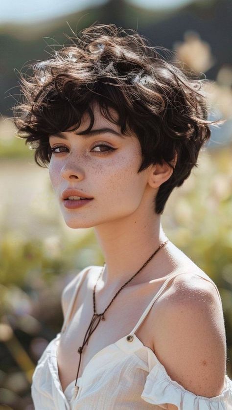 Pixie Textured Hair, Short Hair Cuts Wavy Hair, Pixie Wavy Hair, Short Wavy Hairstyle, Short Haircuts For Wavy Hair, Pixie Cut Wavy Hair, Wavy Pixie Haircut, Textured Pixie, Wavy Pixie Cut