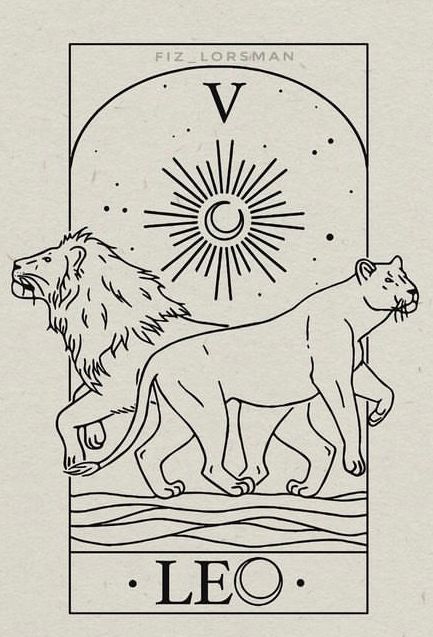 Leo Card Tattoo, Leo Doodles Zodiac, Leo Tarot Card Tattoo, Leo Zodiac Drawing, Leo Woman Art, Zodiac Leo Tattoo, Leo Astrology Art, Leo Tarot Card, Leo Drawing