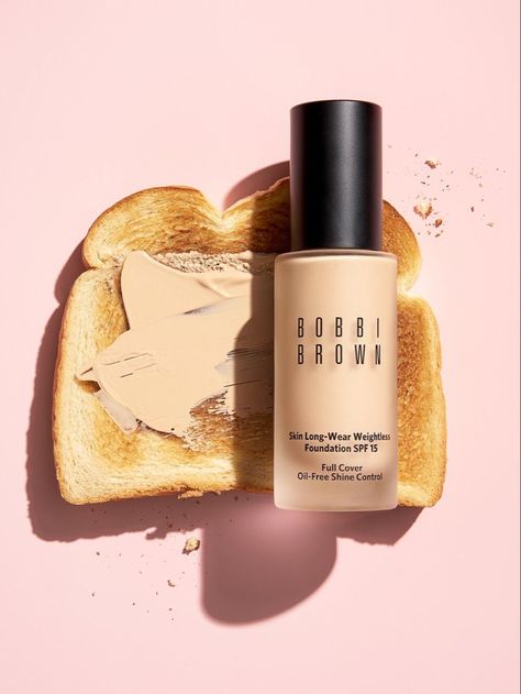 Bobbi Brown Foundation, Creative Advertising Photography, Beauty Advertising, Beauty Video Ideas, Object Photography, Publicidad Creativa, Color Vibe, Cosmetics Photography, Beauty Products Photography