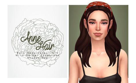 Anne Hair | IsJao on Patreon Cassie Hair, Money Piece Hair, Sims Free Play, Hair Shadow, Sims 4 Cc Shoes, Money Piece, Sims 4 Teen, Sims 4 Mm, Hair Png