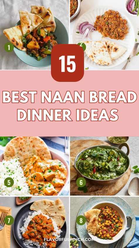 Wondering what is best as a side dish for naan? Look no further! This collection of 15+ recipes to serve with naan will surely give you plenty of options to serve with quite possibly the best flatbread!
Naan Ideas Dinners, Naan Bread Meal Ideas, Naan Bites Ideas, Meals With Naan Bread, Naan Recipe Dinners, Naan Bread Ideas Meals, Naan Dinner Ideas, Recipes With Naan Bread Dinners, What To Do With Naan Bread Naan Bread Snack Ideas, Naan Bread Ideas Healthy, Nann Bread Appetizer, Dinner With Naan Bread, Naan Bread Ideas Meals Dinners, Dinners With Naan Bread, Naan Recipe Dinners, Naan Ideas Dinners, Uses For Naan Bread