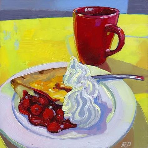 Rachel Petruccillo, Cherry Pie, Twin Peaks, Blog Website, Daily Paintworks, Fine Art Gallery, Cup Of Coffee, Original Fine Art, Cute Food