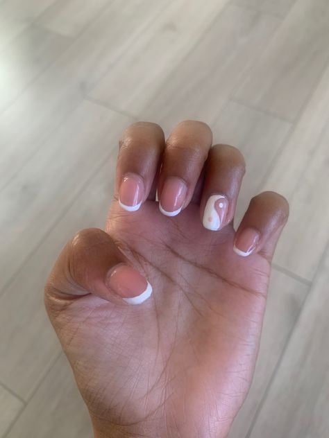 French Tip Biab, French Nails White, Ying Yang Nails, Nail Inspo Summer, Masc Outfit, Nails French Tip, White French Tip, Nails White, Nails French