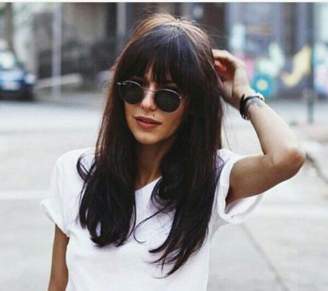 Long Brown Hair, Long Hair With Bangs, Grunge Hair, Hair Envy, Hair Today, Great Hair, Hair Dos, Hair Day, Hairstyles With Bangs