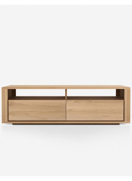 Oak Media Console, Estilo Japandi, Lulu Georgia, Wood Media Console, Media Consoles, Modern Home Furniture, Media Cabinet, Lulu And Georgia, Vintage Nursery