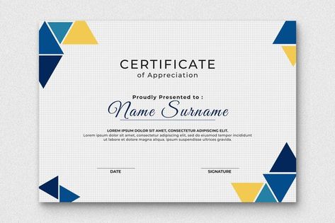 Psd simple certificate of appreciation w... | Premium Psd #Freepik #psd #certificate #certification #letterhead-template #certificate-template Certificate Design Template, Certificate Of Appreciation, Letterhead Template, Certificate Design, Triangle Design, Certificate Templates, Iconic Photos, Letterhead, Psd Templates