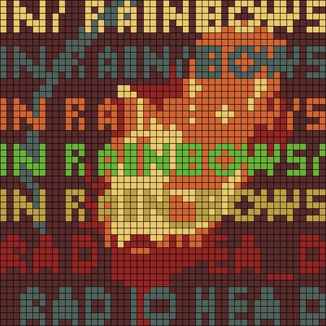 Radiohead Cross Stitch, Deftones Alpha Pattern, Radiohead Alpha Pattern, Radiohead Crochet, Alpha Patterns Album Cover, Movie Alpha Pattern, Album Alpha Pattern, Cool Alpha Patterns, Album Cover Alpha Pattern