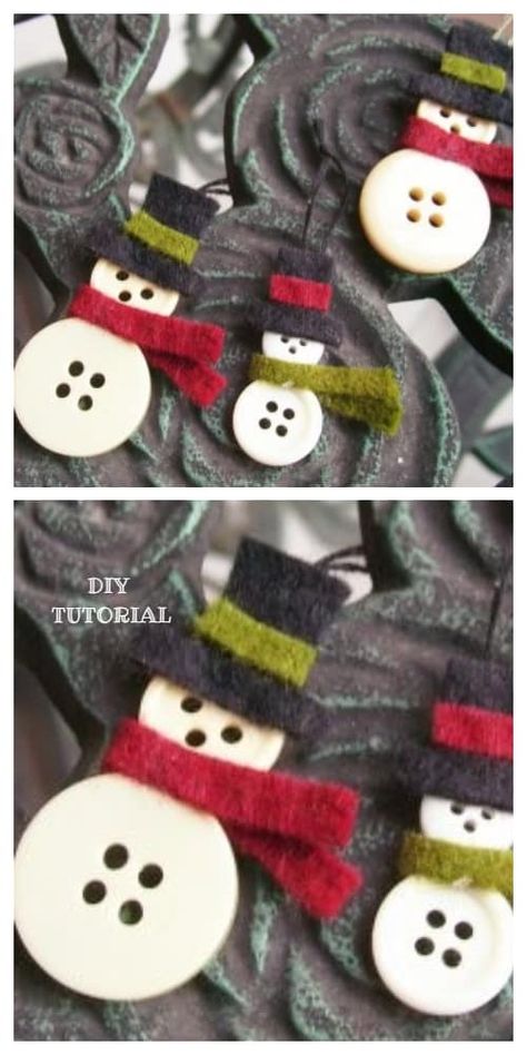 Fab Ideas on Button Crafts for Christmas Decorations Diy Snowman, Snowman Christmas Tree, Snowman Crafts, Christmas Crafts Decorations, Noel Christmas, Button Crafts, Winter Crafts, Xmas Crafts, Christmas Projects