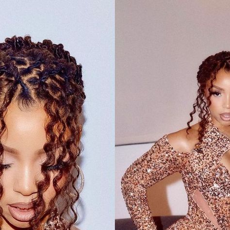 cxhloveˣ Fan Page on Instagram: "Chlöe🤍✨ 👑✨ ▶️In Pieces #chlöe #beautiful #locstyles #cityyearla #beautiful #talented #fashionstyle #havemercy #loozeu" Locs With Curly Pieces, Chloe Bailey Hairstyles, Natural Locs, Chloe Bailey, Sister Locs, Loc Styles, Women Hairstyles, Art Clothes, Fan Page