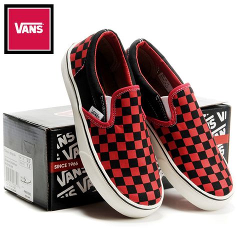 Vans Slip On Vans Outfit, Red And Black Vans, Black Vans Shoes, Red Checkered Vans, Vans Checkerboard Slip On, Designer Leather Bags, Vans Checkered, Vans Outfit, Checkered Vans