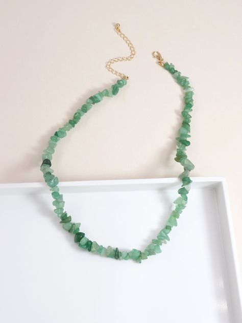 Collar Verde, Turquoise Bead Necklaces, Stone Beaded Necklace, Beaded Choker Necklace, Beaded Choker, Summer Jewelry, Turquoise Beads, Diy Necklace, Cute Jewelry