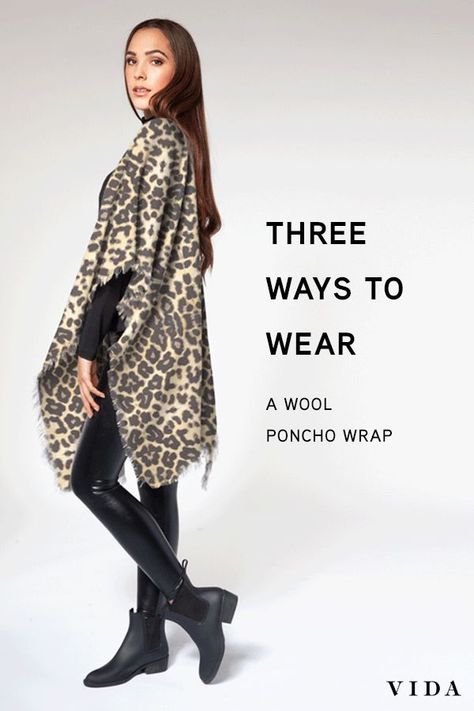 Beautifully constructed, stylish, and versatile—perfect for an exciting night out or a cozy day in. Here are our three favorite ways to wear this fringed ruana shawl. For more ideas on styling and to explore prints from thousands of independent designers, visit the VIDA Poncho Wrap collection. 3 Ways To Wear, Cozy Day, Poncho Wrap, Wool Poncho, Gifts For Art Lovers, Fashion Tips For Women, Fall Fashion Outfits, Art Lovers, Original Gift