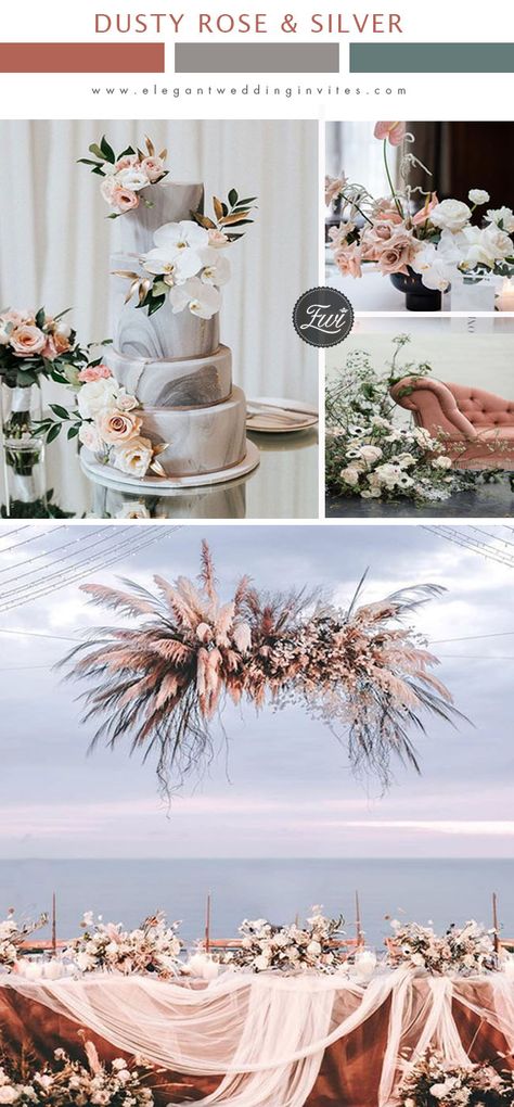 Blush Garden Wedding, Elegant Wedding Theme, Wedding Palettes, Unique Wedding Colors, Elegant Wedding Ideas, Rose Gold Wedding Decor, Blush Wedding Colors, Garden Wedding Ideas, Chic Wedding Decor