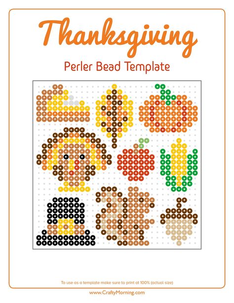 Thanksgiving Perler Bead Patterns - Crafty Morning Pearler Bead Patterns Thanksgiving, Perler Bead Turkey, Perler Beads Fall Patterns, Perler Bead Patterns Thanksgiving, Turkey Perler Beads, Perler Bead Mini Patterns, Turkey Perler Bead Patterns, Perler Beads Autumn, Autumn Perler Bead Patterns