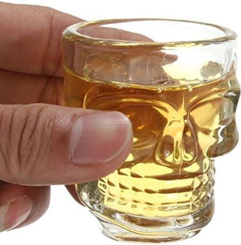 Circleware Clear Heavy Base Skull Face Shot Glass Set 173 Ounce Set of 6 Limited Edition Glassware Whiskey Vodka Liquor Drinking Glasses ** To view further for this item, visit the image link. Skull Shot Glass, Crystal Skeleton, Glasses Cup, Hutch Ideas, Skull Accessories, Liquor Glasses, Vodka Shots, Gourmet Food Gifts, Shot Glass Set