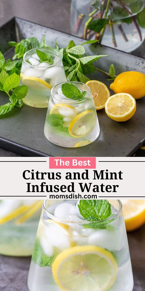 Mint Infused Water, Lemon Mint Water, Increase Water Intake, Best Non Alcoholic Drinks, Mint Drink, Flavored Water Recipes, Drinking Enough Water, Not Drinking Enough Water, Mint Water