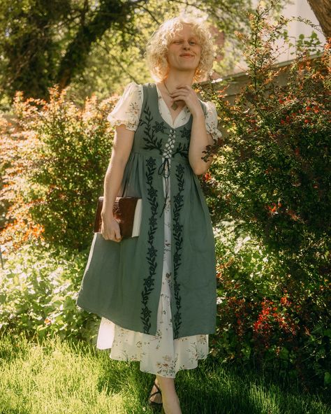 👒📖💐 I’m so happy about this warm weather 🥹 I have missed summer for so long! I’m wearing this amazing Gisela over-dress from @voriagh that they kindly sent me. 💗 makes me feel like a maiden ready to roam the Swiss Alps or something. 🏔️ #cottagecore #voriagh #summervibes #summeraesthetic #fairycore #slavicfashion #celticfashion #medieval #renaissancefaire #renaissanceaesthetic #fantasycore Fantasycore Fashion, Fantasycore Outfits, Celtic Fashion, Mori Kei, Cottagecore Outfits, Fairy Core, Swiss Alps, Long I, Fantasy Fashion