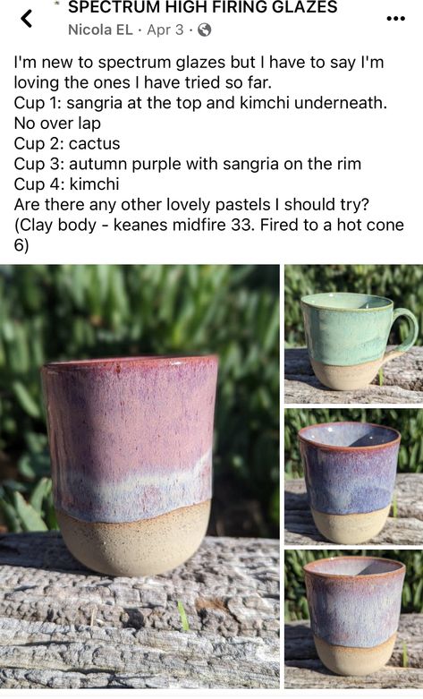 Spectrum Glazes, Amaco Glazes, Ceramic Glaze Recipes, Glaze Recipe, Glaze Ceramics, Pottery Glazes, Cafe Menu, Pottery Classes, Ceramics Ideas Pottery