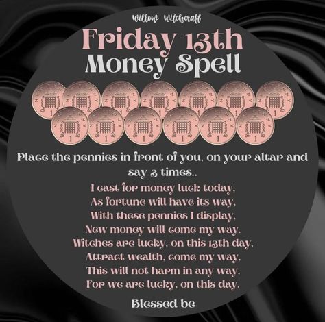 Friday 13th Spells, Friday The 13th Ritual, Happiness Spell, Wicca Recipes, New Moon Rituals, Witch Spirituality, Money Spells, Witch Spell, Witch Spell Book