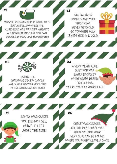 Elf Scavenger Hunt, Christmas Hunt, Kids Treasure Hunt, Christmas Entertainment, Elf Shenanigans, Kindness Elves, Clue Cards, Xmas Centerpieces, Santa Letters