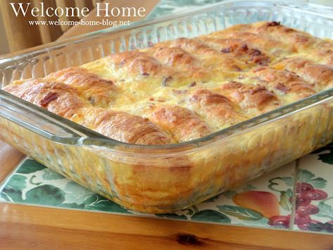 Welcome Home Blog: Croissant Breakfast Casserole Croissant Breakfast Casserole, Best Breakfast Casserole, Making Breakfast, Croissant Breakfast, Breakfast Casseroles, Breakfast Casserole Easy, Breakfast Recipes Casserole, Breakfast Bake, Savory Breakfast