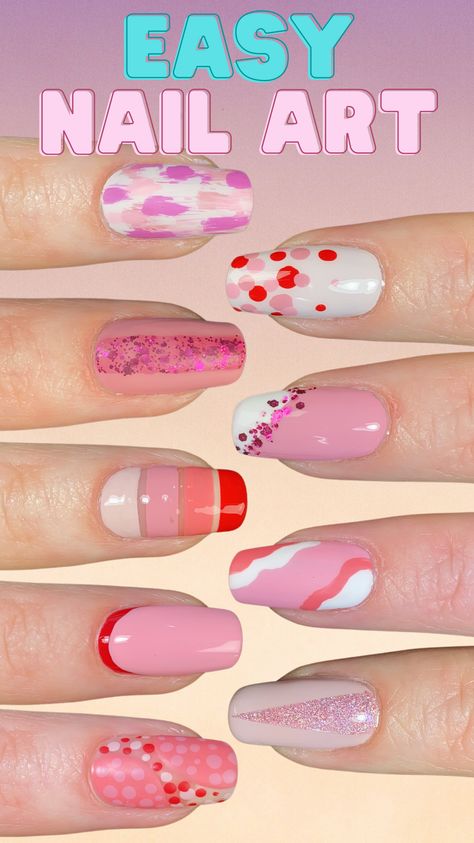 Simple Nail Paint Ideas At Home, At Home Nail Art Simple, Nail Paint Designs Simple At Home, Nail Decoration Ideas Easy Diy, Easy Nail Art For Beginners At Home, How To Paint Designs On Nails, Nail Art Pen Designs Easy, Easy Nail Ideas To Do At Home, Diy Nails At Home Nailart