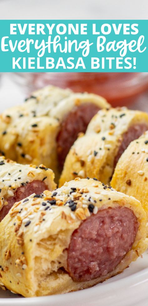 Kielbasa Bites, Bagel Recipes, Everything Bagel Seasoning, Bagel Bites, Savory Meals, Cozy Life, Bagel Seasoning, Appetizers Easy Finger Food, Quick And Easy Appetizers