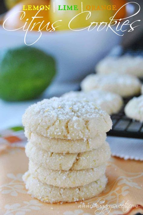 Citrus Cookies, Cookies Orange, Shugary Sweets, Fresh Fruit Recipes, Orange Cookies, Cookie Brownie Bars, Sweet Cookies, Lemon Recipes, Yummy Sweets