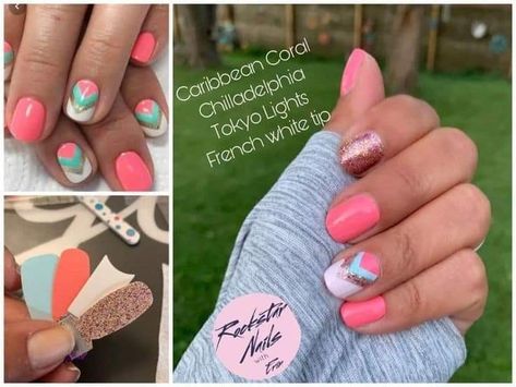 Colorstreet Nail Ideas, French White Tip, Street Nail Art, White Tip Nails, Nail Color Combos, Mixed Mani, Diva Nails, Awesome Nails, Transparent Nails