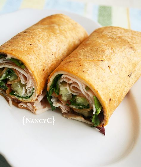 Turkey Wrap, Sandwich Wraps Recipes, Spinach Wraps, Turkey Wraps, Zesty Italian Dressing, Oven Roasted Turkey, Easy Chicken Pot Pie, Roast Turkey Breast, Sandwiches For Lunch