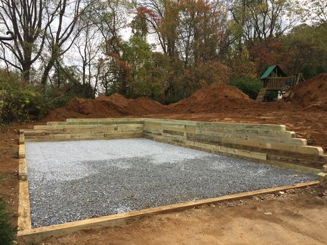 Grave Pad installed onsite. Concrete Shed, Obligation Quotes, Shed Foundation, Concrete Sheds, Dream Cabin, Shed Base, Outdoor Entertainment, Backyard Sheds, Outdoor Entertaining